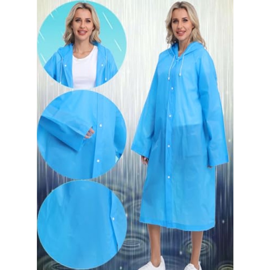 2-Pack Reusable Rain Ponchos f - Emergency Poncho Rain ulasan dan harga