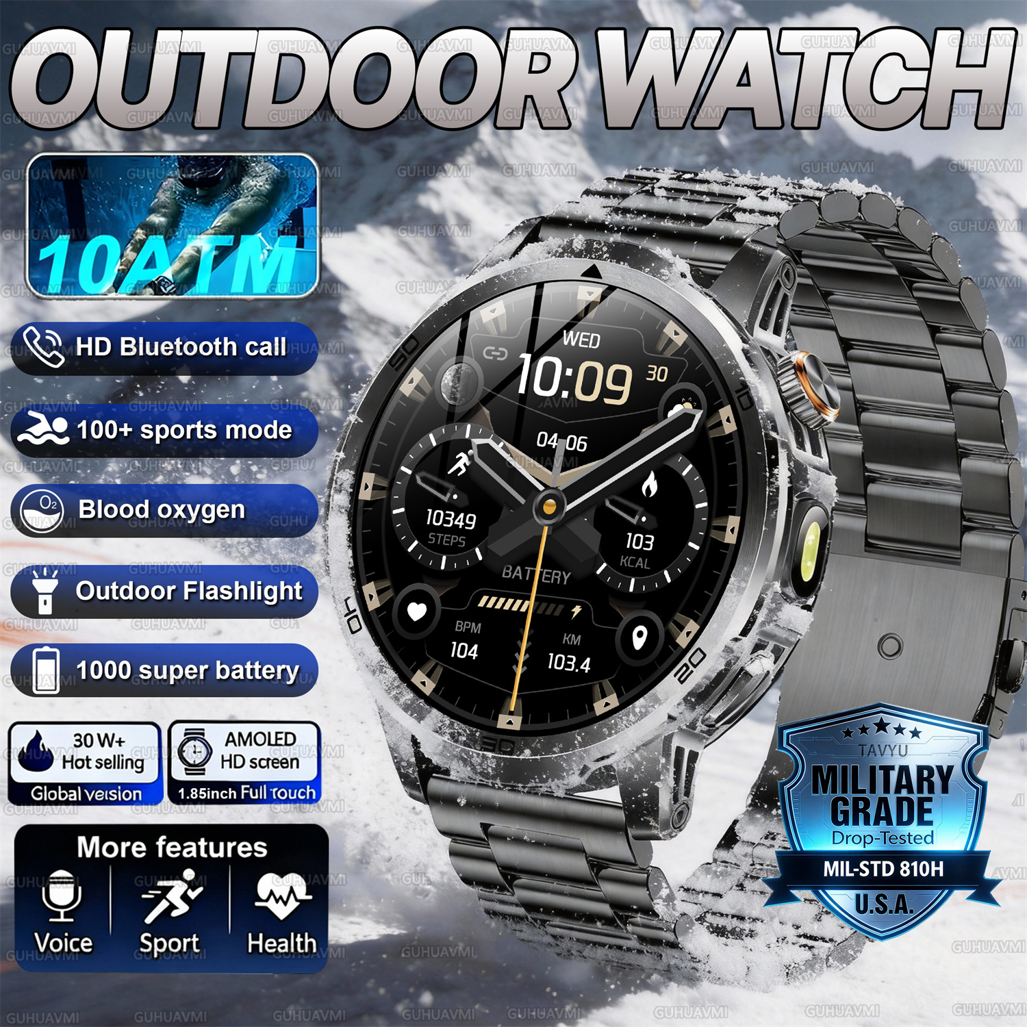 2026 New outdoor Smart watch M - Compass Lensatic ulasan dan harga